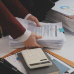 audit concept,administrator business man financial inspector and